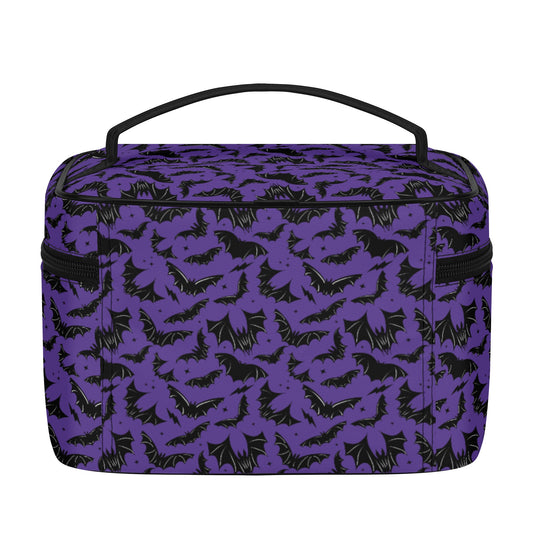 Batty Bats 2023 Gothic Purple Faux Leather Cosmetic Makeup Bag