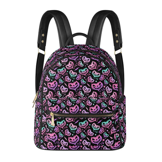 Hellion Hearts Pastel Pink, Orchid, Mint Faux Leather Backpack