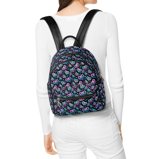 Hellion Hearts Pastel Mint, Blue, Lavender Faux Leather Backpack