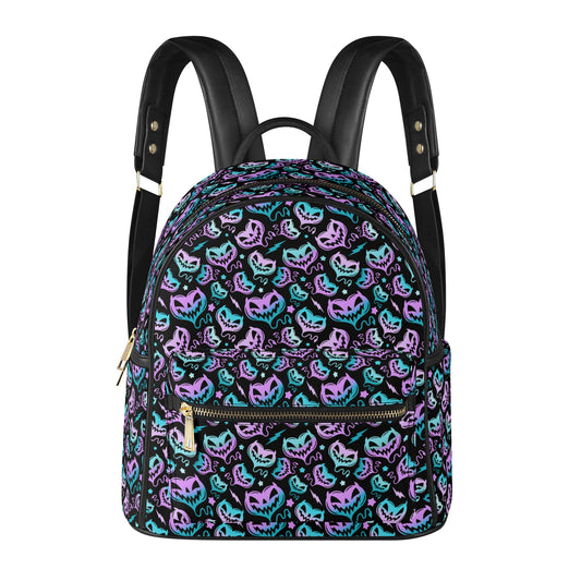Hellion Hearts Pastel Mint, Blue, Lavender Faux Leather Backpack
