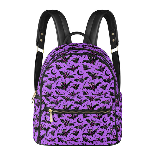 Oh Bats Orchid Faux Leather Mini Backpack Purse