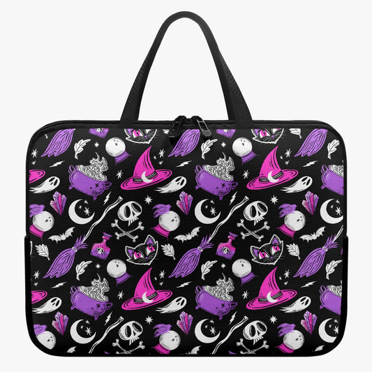 Magick Curio Black Back Orchid Pink Laptop Sleeve