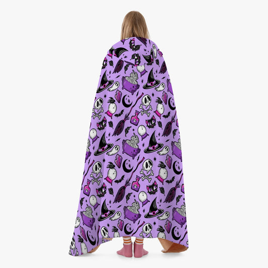 Magick Curio Lavender Background Pink Orchid Hooded Blanket