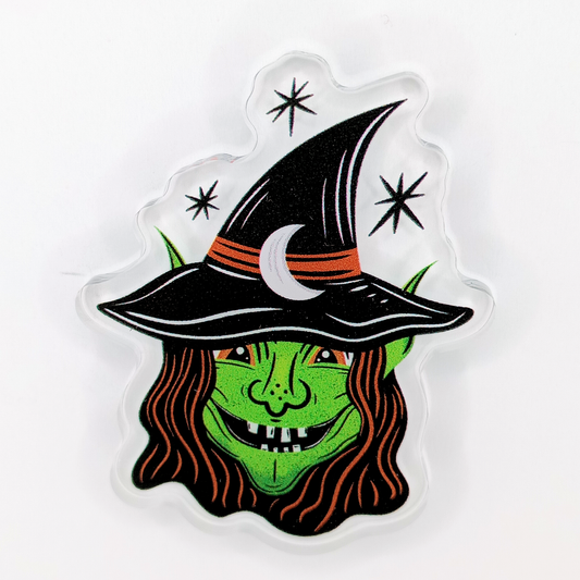 Goblin Witch Halloween Acrylic Pin