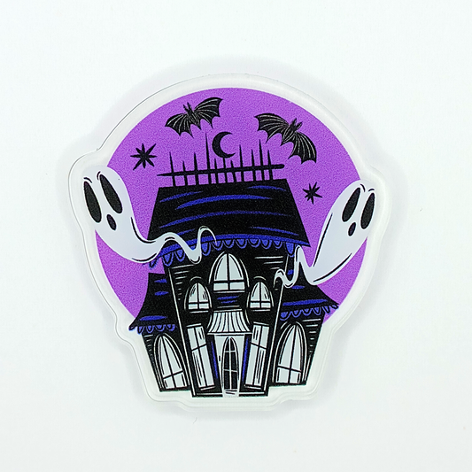 Haunted House Spooky Halloween Acrylic Pin