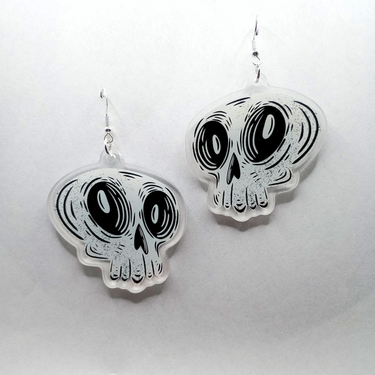 Skull Spooky Halloween Acrylic Earrings