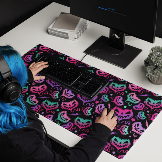 Valloween Devil Hearts Colorful Goth Desk/Gaming Mat Mouse Pad