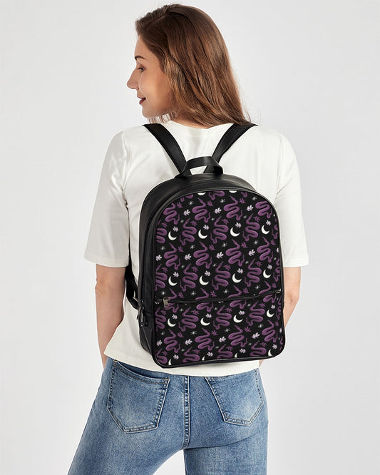 Serpent Moon Mauve Faux Leather Backpack