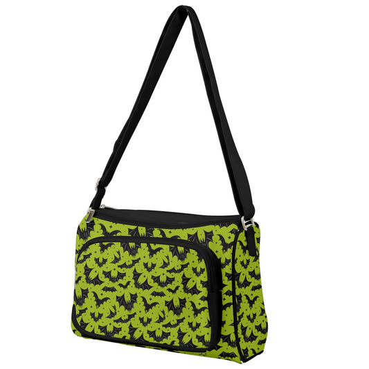 Batty Bats Chartreuse with Black Double Compartment Purse