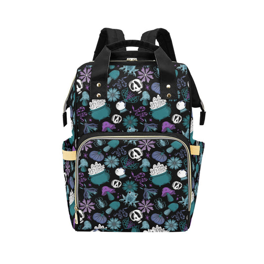 Night Magick Three Multi-Function Witchy Forestcore Diaper Bag Backpack Travel Bag