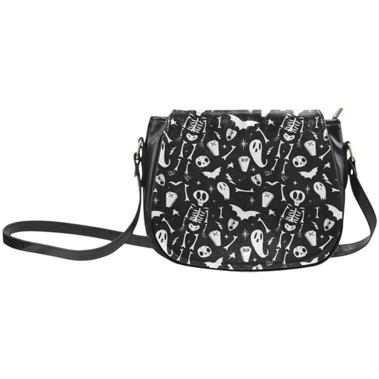 Dearly Departed 2020 Black and White Saddle Purse Bag