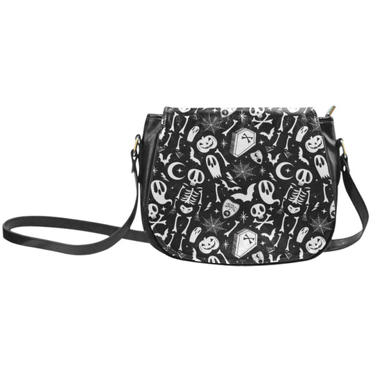 Dearly Departed 2021 Black and White Saddle Purse Bag