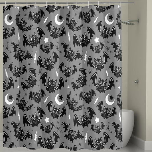 Oh Bats 24 BWGRY Shower Curtain