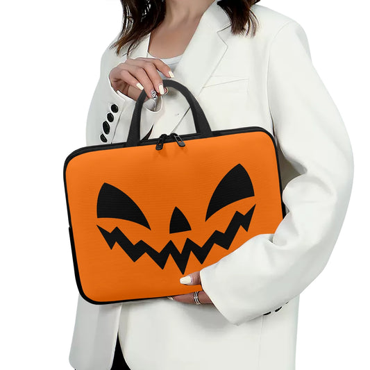 Jack-O-Lantern Face Orange with Black Laptop Sleeve