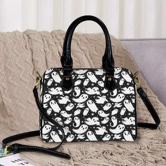 Ghosties 22 BLKWHT Boston Handbag Purse