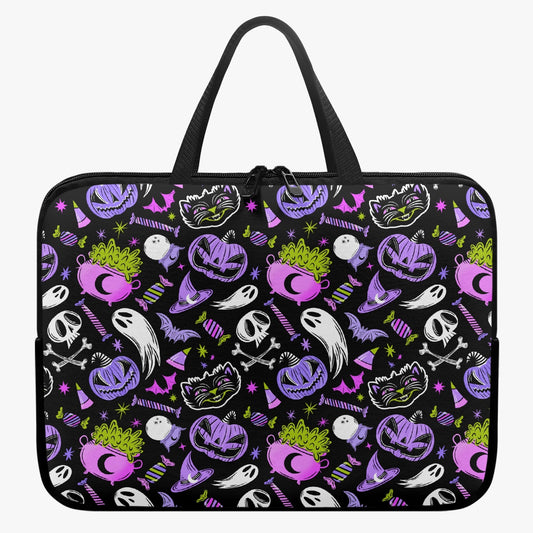 Trick or Treat 2023 Purple Orchid Chartreuse Laptop Sleeve