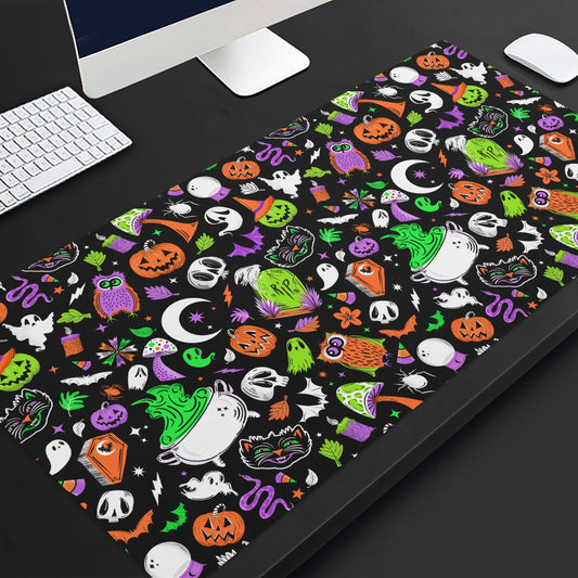 It's Spooky Season Orange, Orchid, Green, Chartreuse Gaming Pad Desk Mat