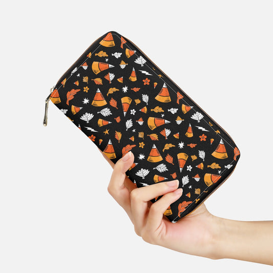 Falloween Candy Corn Zipper Wallet