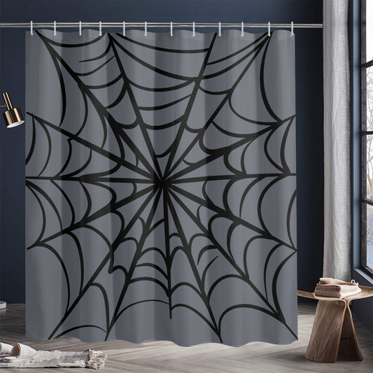 Gothic Web Gray Spooky Shower Curtain