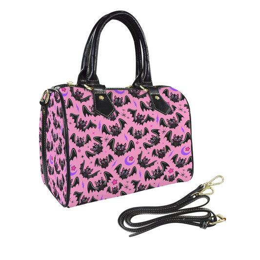 Oh Bats 24 Pink Purple Black Pastel Goth Gothic Handbag Faux Leather Shoulder Purse