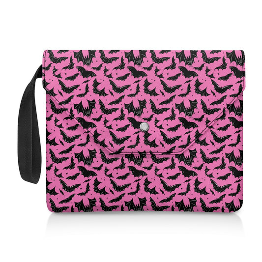 Batty Bats Pink Spooky Gothic Halloween Book Kindle Planner Sleeve with Strap