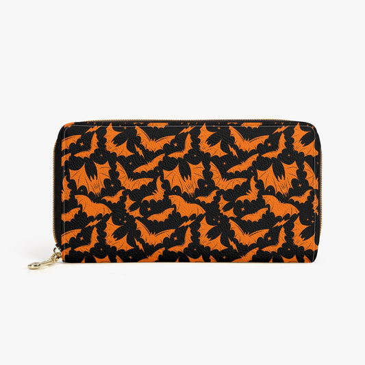 Batty Bats 2023 Black with Orange Zipper Wallet