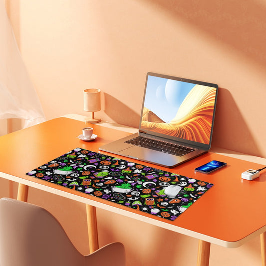 It's Spooky Season Orange, Orchid, Green, Chartreuse Gaming Pad Desk Mat