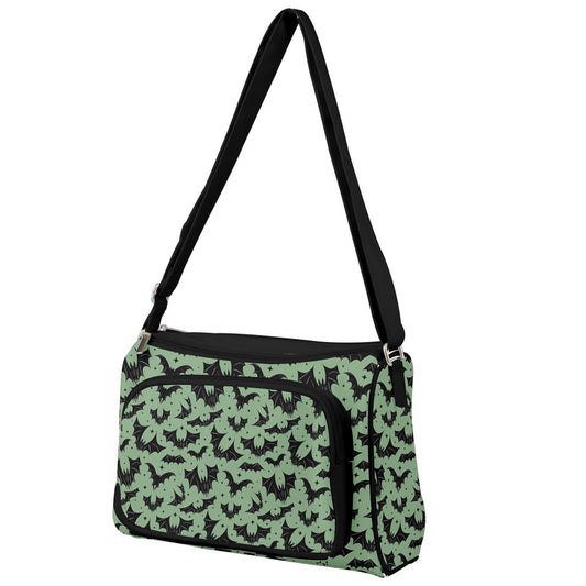 Batty Bats 2022 Black, Sage Double Compartment Purse