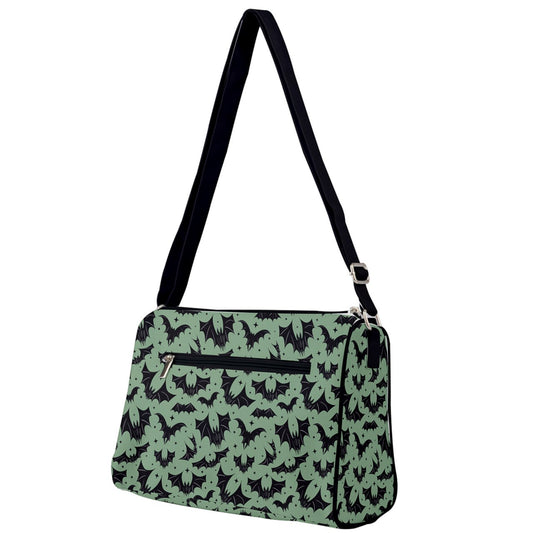 Batty Bats 2022 Black, Sage Double Compartment Purse