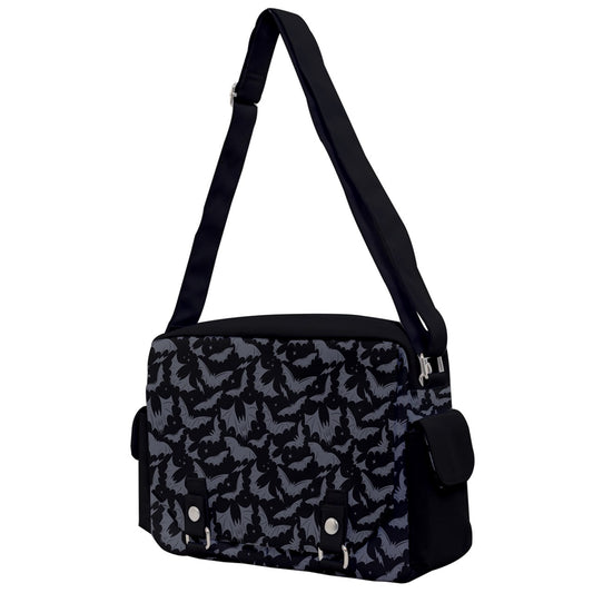 Batty Bats 2023 Black with Gray Messenger Bag