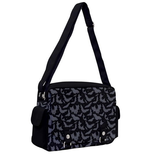 Batty Bats 2023 Black with Gray Messenger Bag