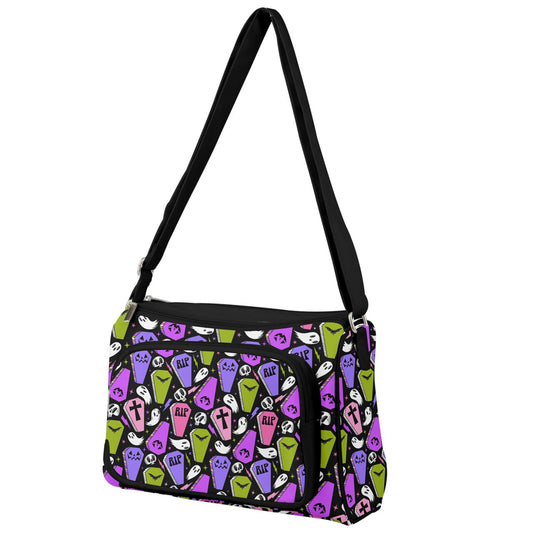 Coffins 2023 Pink Orchid Chartreuse Double Compartment Purse