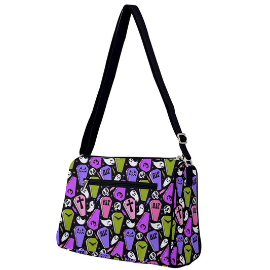 Coffins 2023 Pink Orchid Chartreuse Double Compartment Purse