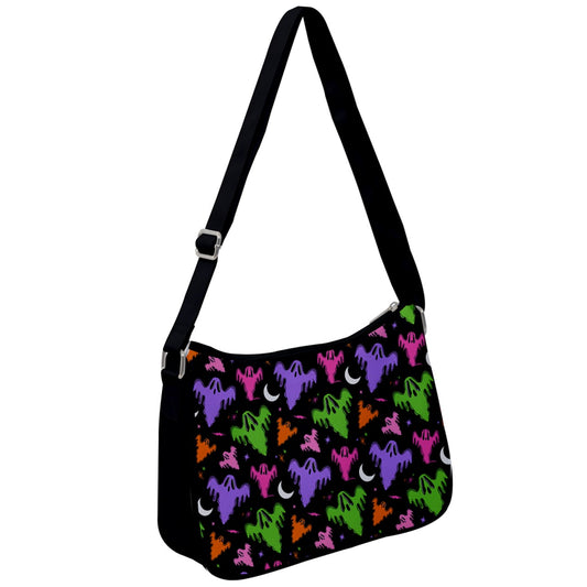 Graveyard Ghosts Black, White, Pink, Purple, Green, Orange Shoulder Purse