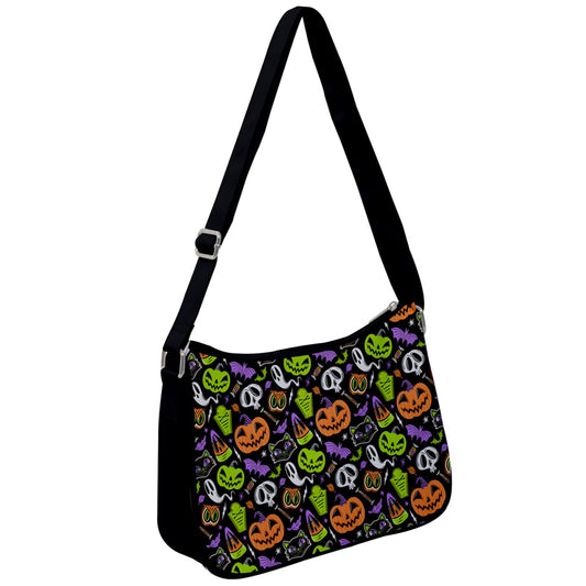 The Creeps Orange, Purple, Chartreuse Shoulder Purse