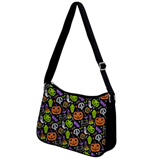 The Creeps Orange, Purple, Chartreuse Shoulder Purse