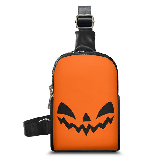 Spooky Happy Jack-O-Lantern Face OB Halloween Crossbody Chest Bag Purse