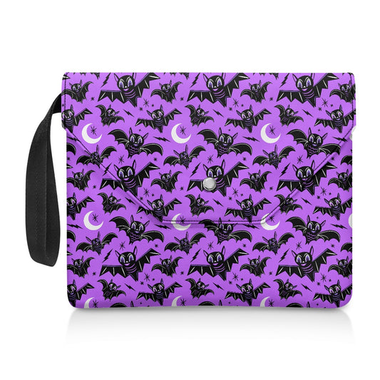 Oh Bats 23 BWPURP Spooky Gothic Book Kindle Planner Sleeve with Strap