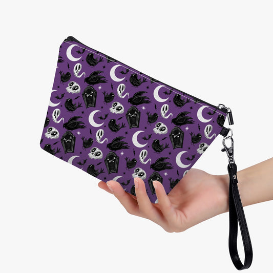 Ravens Hollow 2023 Plum Gray Zipper Sling Cosmetic Bag