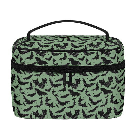 Batty Bats 2023 Gothic Sagemint Faux Leather Cosmetic Makeup Bag