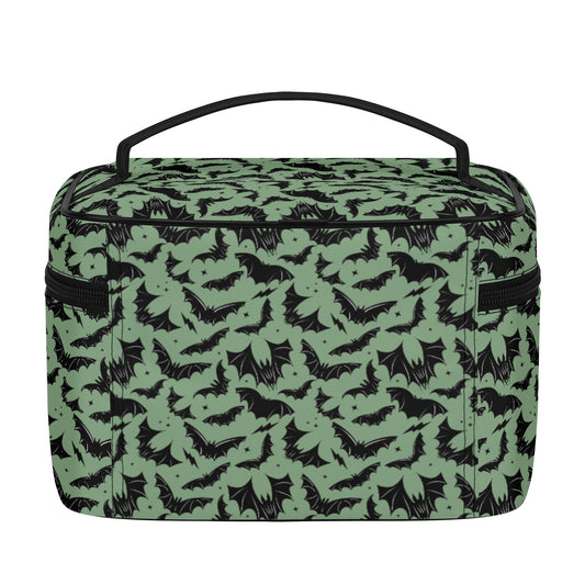 Batty Bats 2023 Gothic Sagemint Faux Leather Cosmetic Makeup Bag