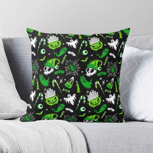 Creepmas Creeps 23 Green Spooky Creepmas Xmas Pillow Cover - Available in 5 Sizes