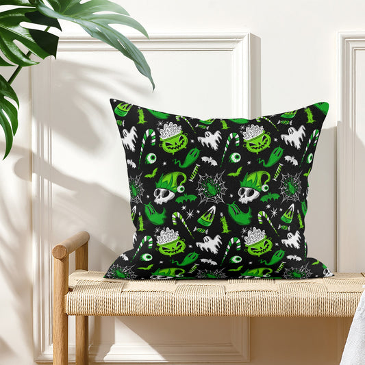 Creepmas Creeps 23 Green Spooky Creepmas Xmas Pillow Cover - Available in 5 Sizes