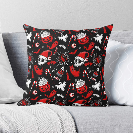 Creepmas Creeps 23 Red Spooky Creepmas Xmas Pillow Cover - Available in 5 Sizes