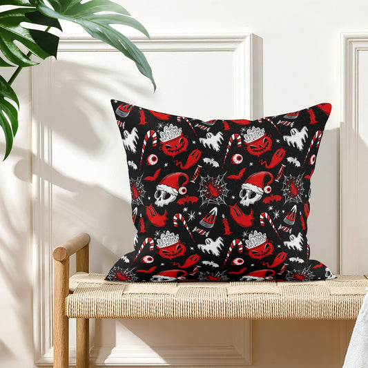 Creepmas Creeps 23 Red Spooky Creepmas Xmas Pillow Cover - Available in 5 Sizes