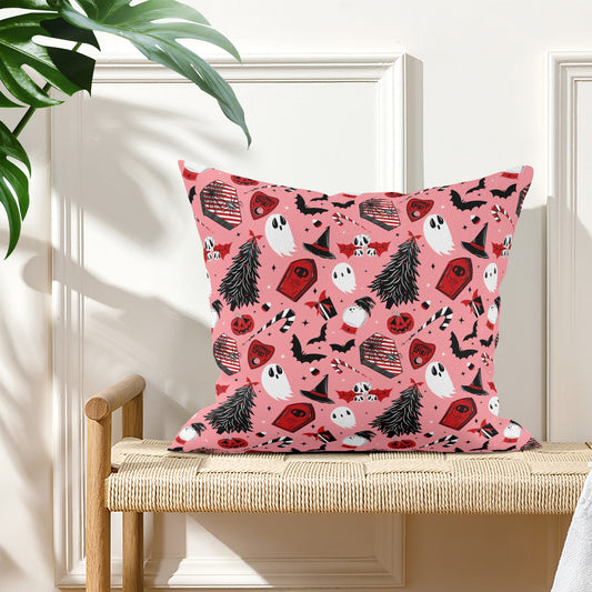 Candy Coffins Pink Red Kitschy Spooky Creepmas Xmas Pillow Cover - Available in 5 Sizes