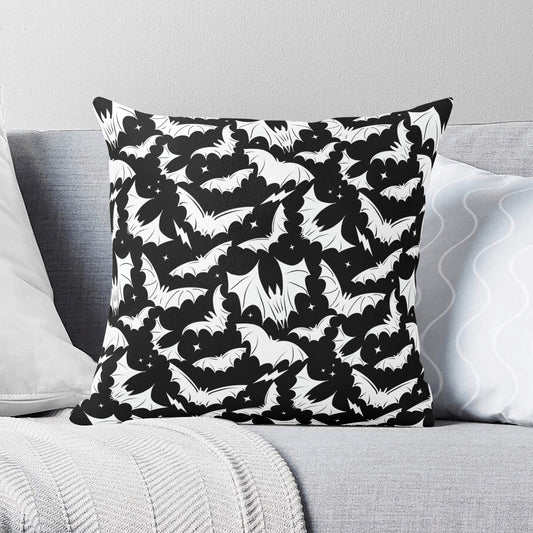 Batty Bats 22 Black White Gothic Pillow Cover - Available in 5 Sizes