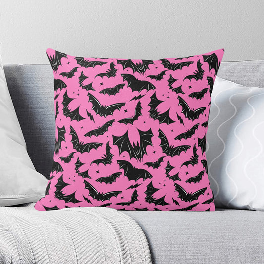 Batty Bats 22 Pink Black Gothic Pillow Cover - Available in 5 Sizes