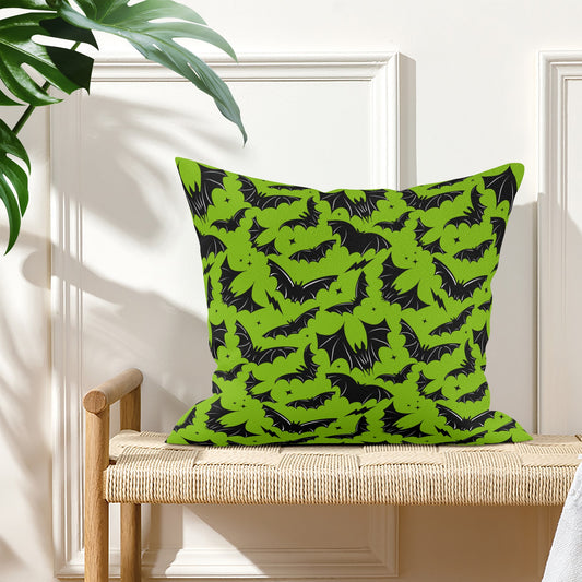 Batty Bats 22 Green Black Gothic Pillow Cover - Available in 5 Sizes