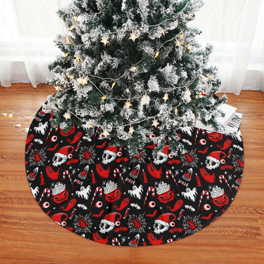 Creepmas Creeps 23 Red Tree Skirt for Creepmas Spooky Xmas Decor -3 Sizes